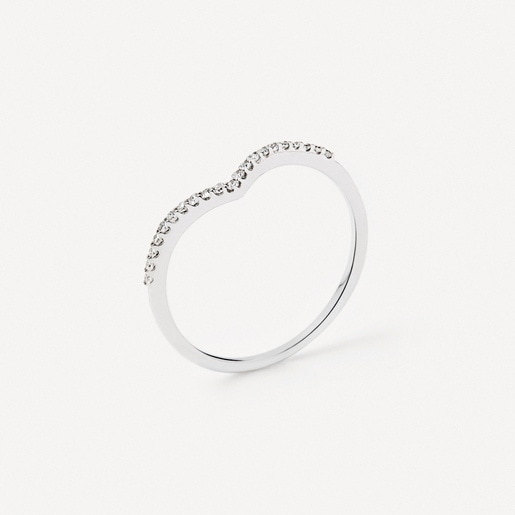 Anel tiara em ouro branco com diamantes TOUS ATELIER