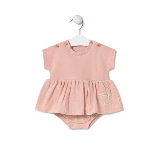 Baby bodysuit with skirt in Classic pink