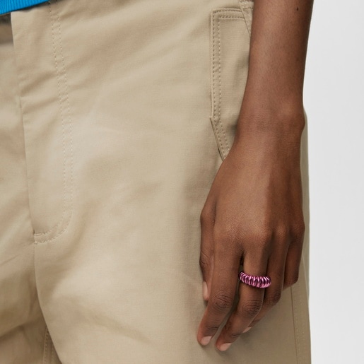 Fuchsia silver Virtual Garden Ring