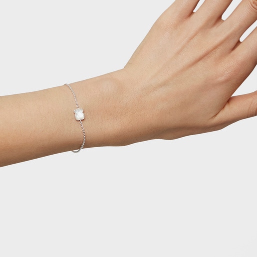Silver TOUS Color Bracelet with faceted mother-of-pearl