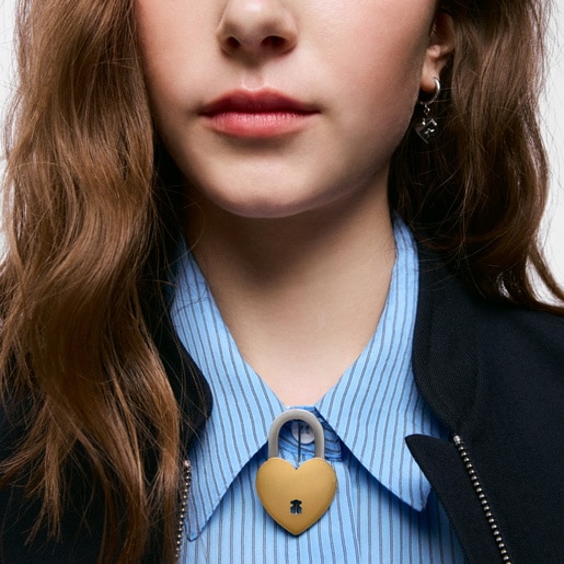 Broche de acero bicolor motivo corazón TOUS Charming