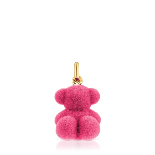 Dije oso velvet en color rosa con baño de oro 18 kt sobre plata Bold Bear