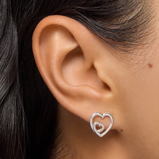 Aretes silueta de plata TOUS Flechazo