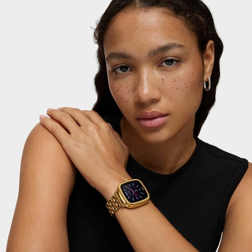 Smartwatch con bracciale in acciaio IPG color oro D-Connect