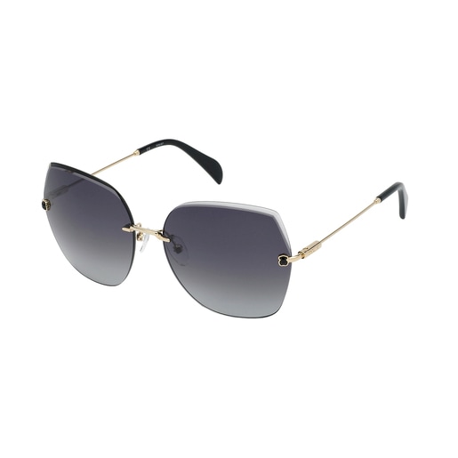 Transparent gold colored Metal Bear Sunglasses