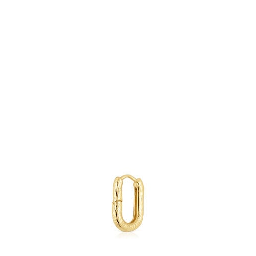 Μονό σαγρέ σκουλαρίκι-κρίκος Basics από χρυσό