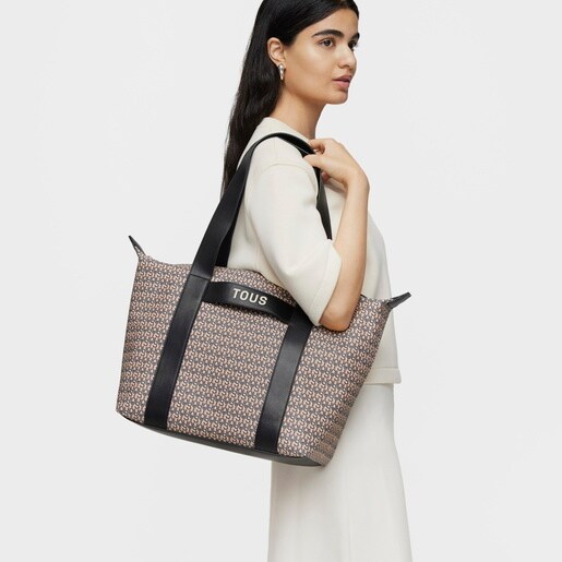 ダークグレーのラージ・トートバッグ TOUS MANIFESTO