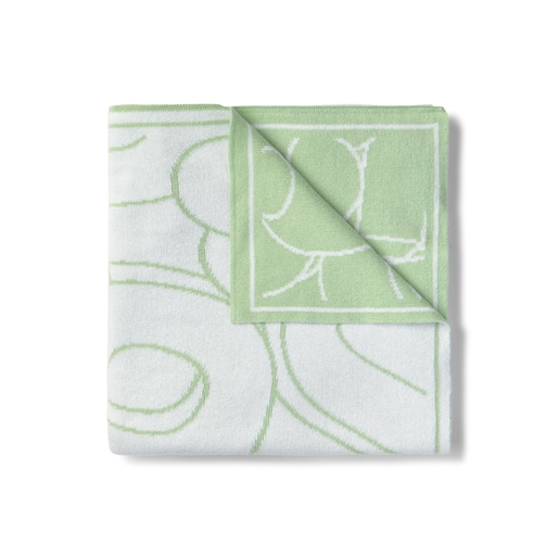 Reversible baby blanket in Nilo green