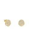 Gold Nenufar Earrings with Diamonds