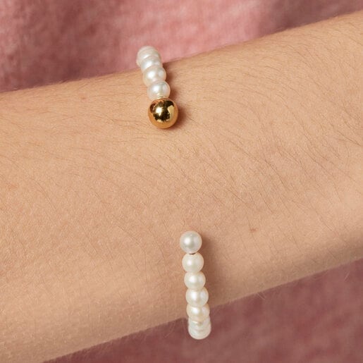 Silver vermeil Gloss Bracelet with pearls