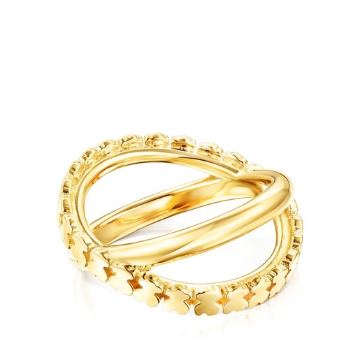 Bague Straight croix en Argent vermeil