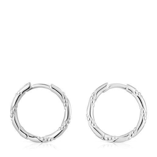 Twisted 12 mm silver Hoop earrings