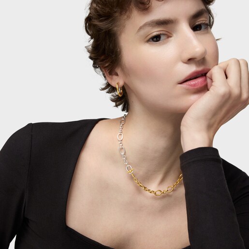 Collier chaîne bicolore grande TOUS MANIFESTO