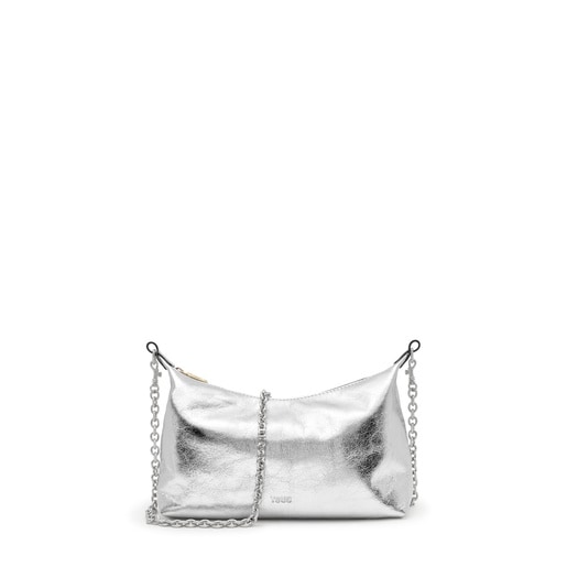 Mini bandolera de piel plata TOUS Hold