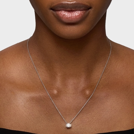 Gargantilla de platino con diamante talla brillante creado en laboratorio 0,50 ct Sweet Diamonds LGD