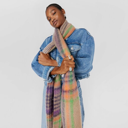 トープカラーのマフラー TOUS Olympe Check