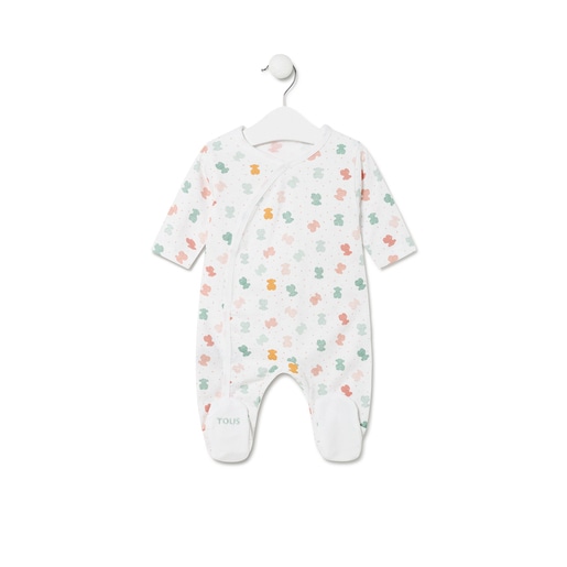 Pijama d'una peça per a nadó Joy blanc