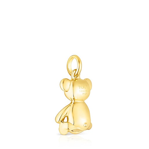 Dije con baño de oro 18 kt sobre plata y gemas Teddy Bear