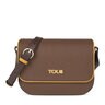 Brown and mustard colored TOUS Essential Crossbody bag