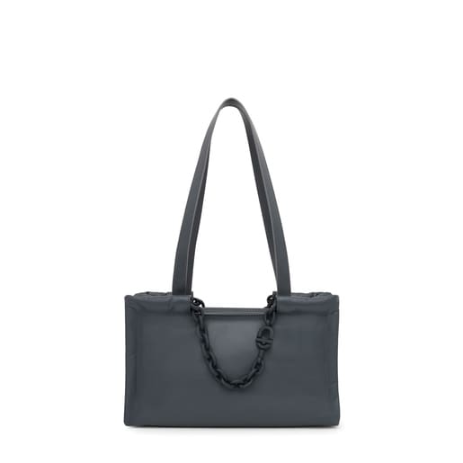 Medium dark gray leather Shopping bag TOUS MANIFESTO