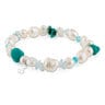 Silver TOUS Pearls Bracelet with Pearls, Magnesite and Apatite
