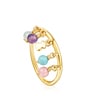 Silver Vermeil TOUS Cool Joy Ring with multicolor Gemstones