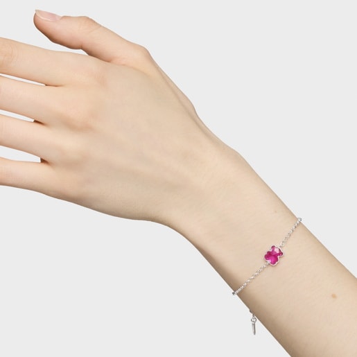 Pulsera cadena de plata y rubí creado en laboratorio Icon Color LGG