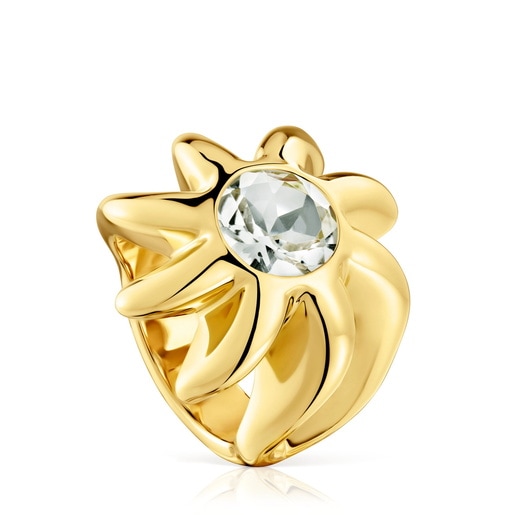 Siegelring Galia Aus 18 Kt Vergoldetem Silber Mit Prasiolith