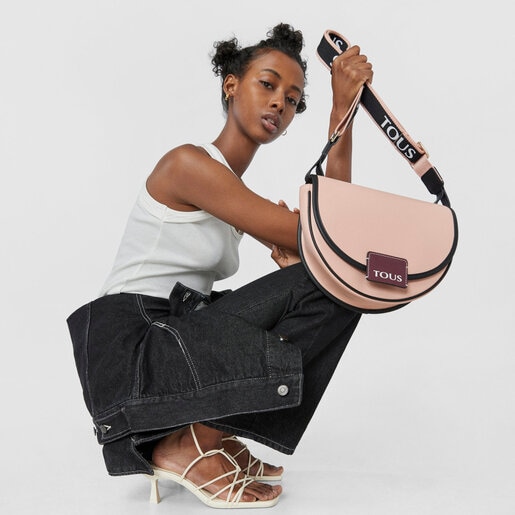 תיק צד TOUS Half-Moon בינוני בצבע ורוד