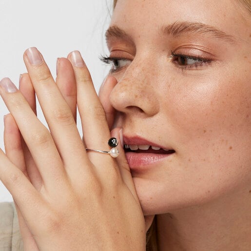 リング  Magic Nature  月・星  　シルバー925　パール・スピネル　