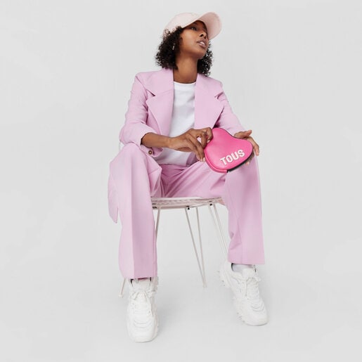 フューシャカラーのハート型コスメポーチ TOUS Carol