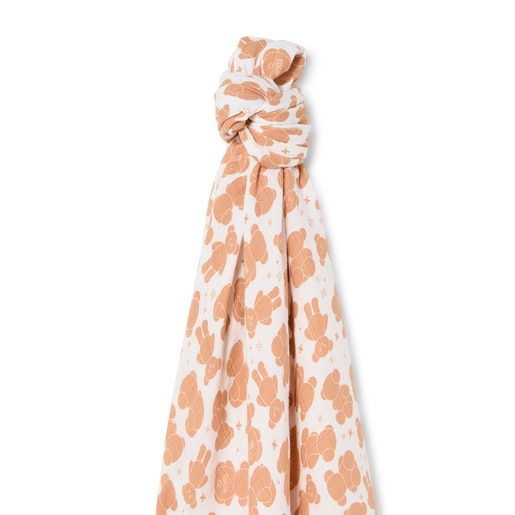 Bamboo muslin blanket in Muse orange