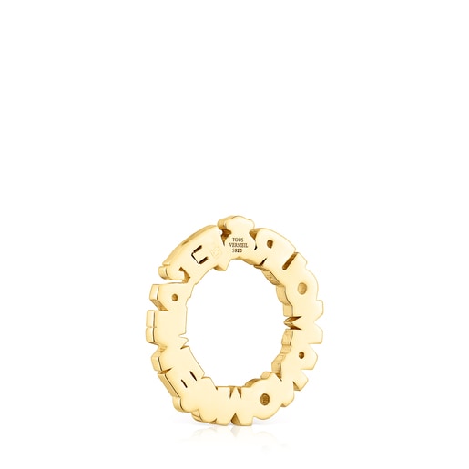 תליון TOUS Crossword Mon Amour Je T’Aime מוורמיל כסף עם אבני חן