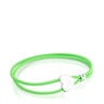 Pistachio-colored Elastic bracelet with silver heart Sweet Dolls