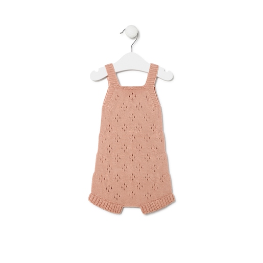 Knitted baby romper in Tricot pink