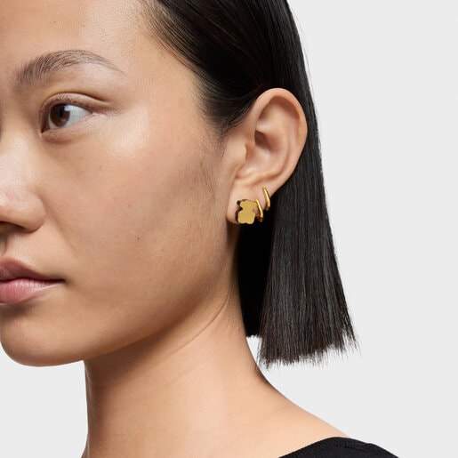 Gold bear Earrings with onyx TOUS 1950