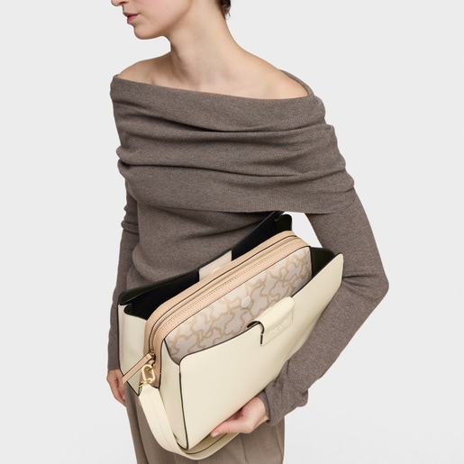 Medium sand-colored City bag TOUS Kaos Icon