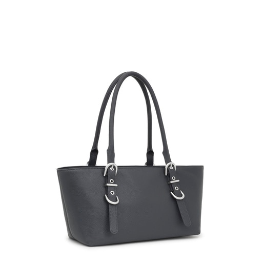 Medium dark gray leather Tote bag TOUS Buckles