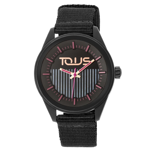 Black solar-powered and sustainable Vibrant Sun Watch | TOUS