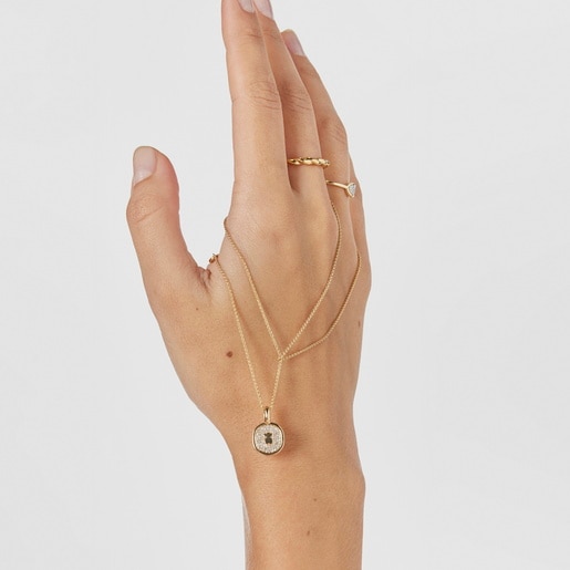 Gold Oursin Pendant with 0.21ct diamonds