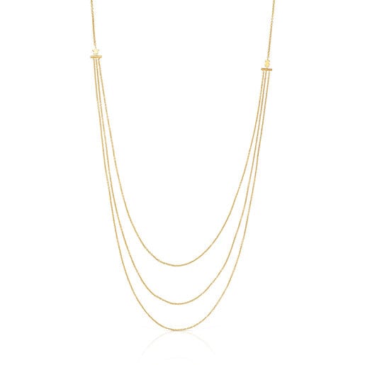 Gold TOUS Cool Joy Cascade necklace with bear and star charms | TOUS