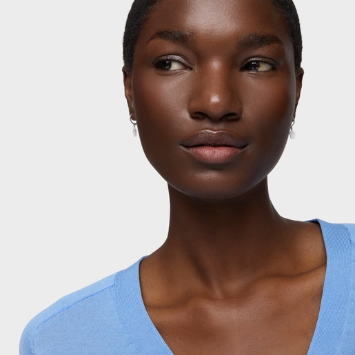 Silver Hoop earrings with flower motif TOUS Motifs