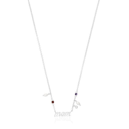 Silver Mom Necklace with cultured pearls and gemstones TOUS Mama | TOUS