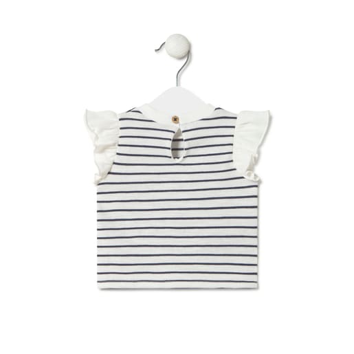 Stripy t-shirt in Navi navy blue