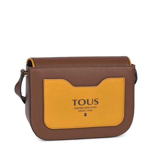 Brown and mustard colored TOUS Essential Crossbody bag