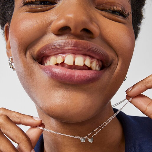 ネックレス  Mini Icons  ハート・フラワー  2点セット　シルバー925