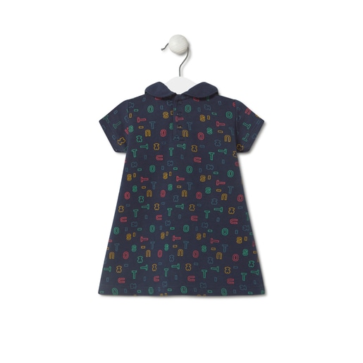 Vestido letras multicolor Casual azul marino