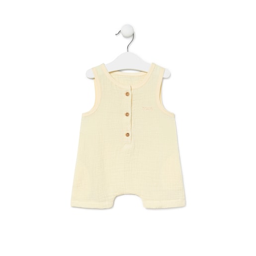 Short SMuse baby playsuit in ecru