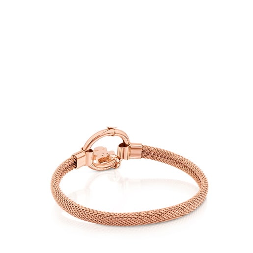 Pulsera mediana Hold con baño de oro rosa de 18 kt sobre plata y Acero