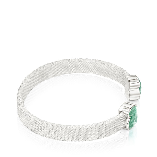 Silver Mesh Color Bracelet with Amazonite | TOUS